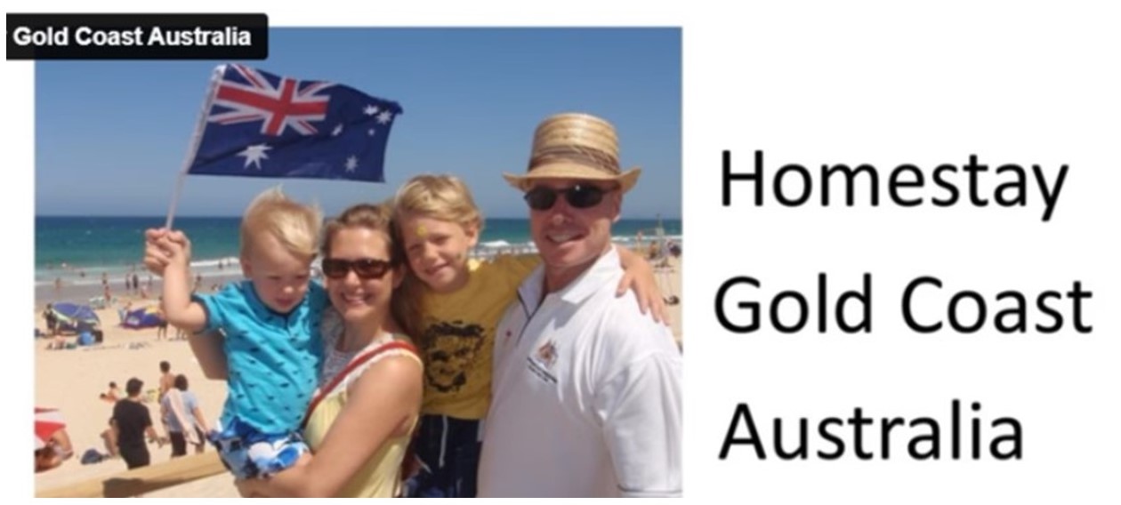 AICOL homestay family at Gold Coast Beach
